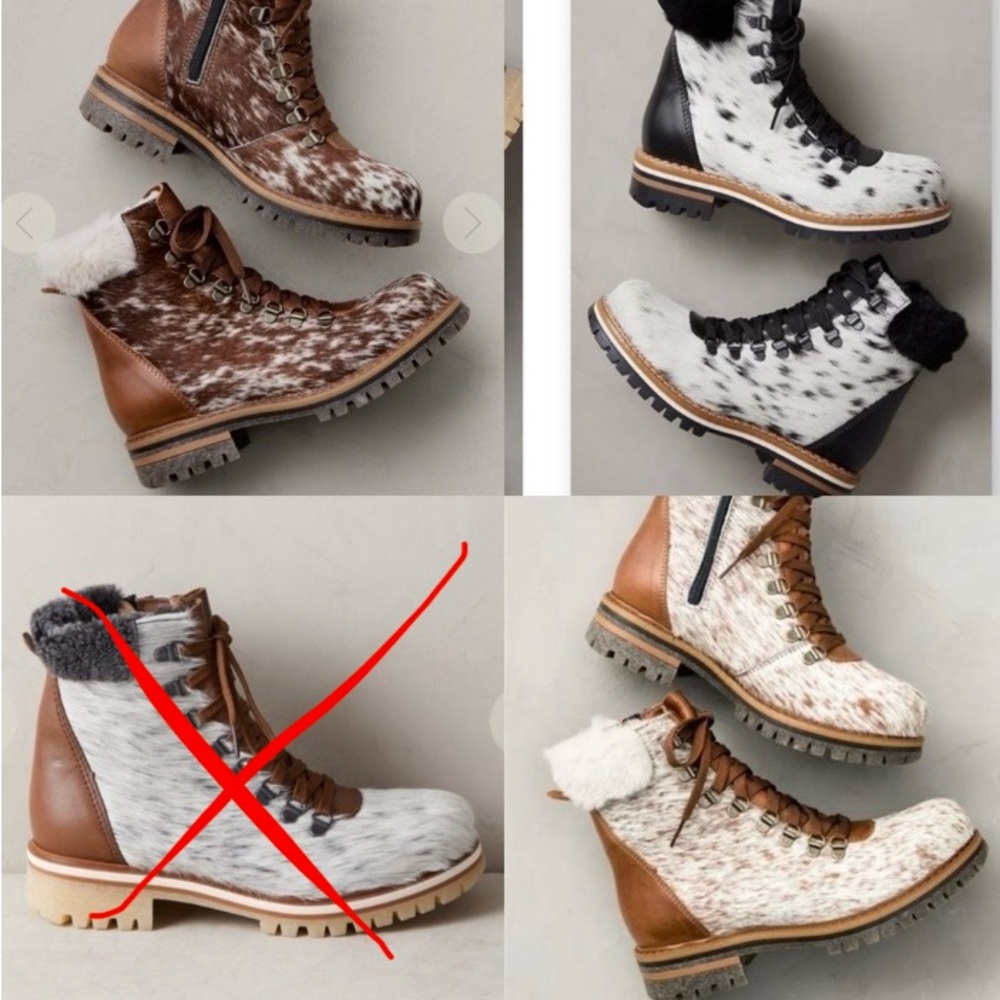 ISO/WTB cammie wool-lined cowhide and leather boots with shearling trim